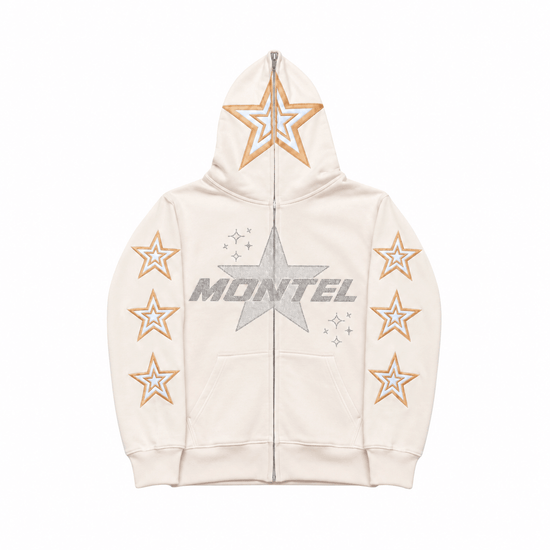 Off-Pink Star Cotton Graphic Hoodie