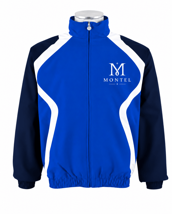 Saturated blue double graphic tracksuit by montel